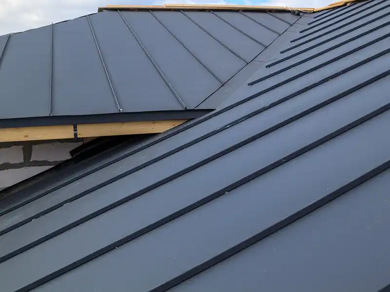 Metal roof close up