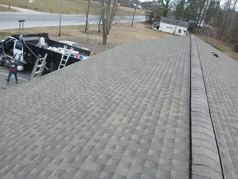 New shingles on a roof