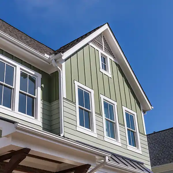 Green siding on a home